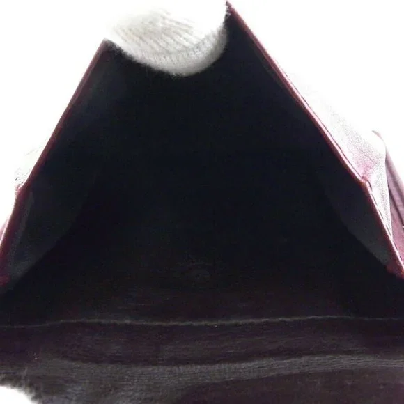 DIOR Two-folded wallet logo Bordeaux leather AUTH USED T20195